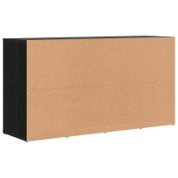 Produktbild för Skobänk med hylla Svart Ek 103 x 30 x 54,5 cm Konstruerat trä
