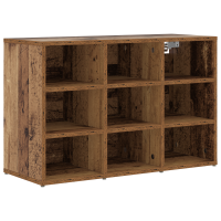 Produktbild för Skoskåp med hylla Gammalt trä 77,5 x 30 x 51 cm Konstruerat trä