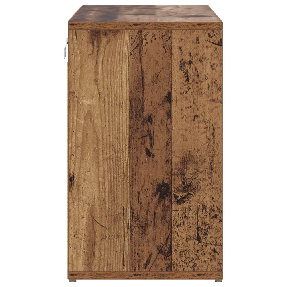 Produktbild för Skoskåp med hylla Gammalt trä 77,5 x 30 x 51 cm Konstruerat trä