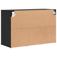 Produktbild för Skoskåp med hylla Svart Ek 77,5 x 30 x 51 cm Konstruerat trä