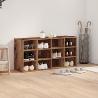 Produktbild för Skoskåp med hylla Gammalt trä 103 x 30 x 51 cm Konstruerat trä