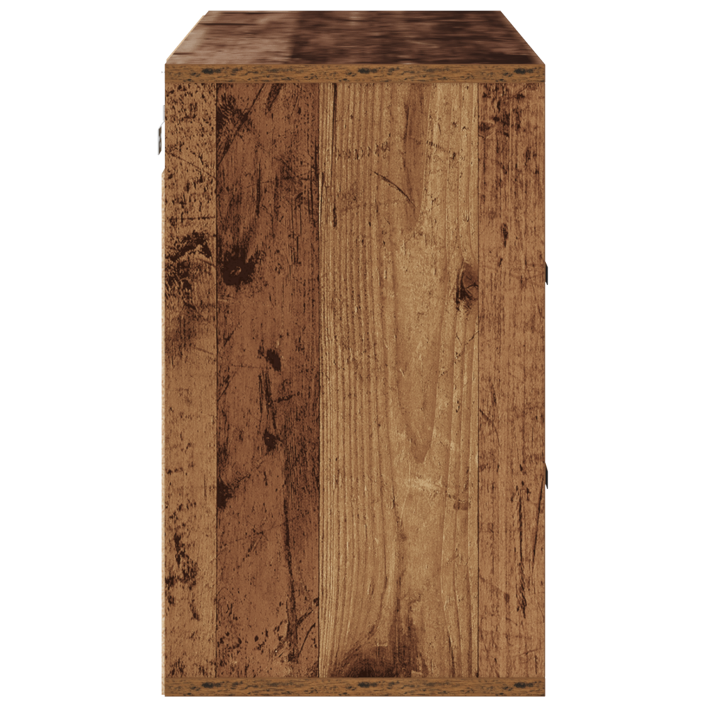 Produktbild för Skoskåp med hylla Gammalt trä 103 x 30 x 51 cm Konstruerat trä