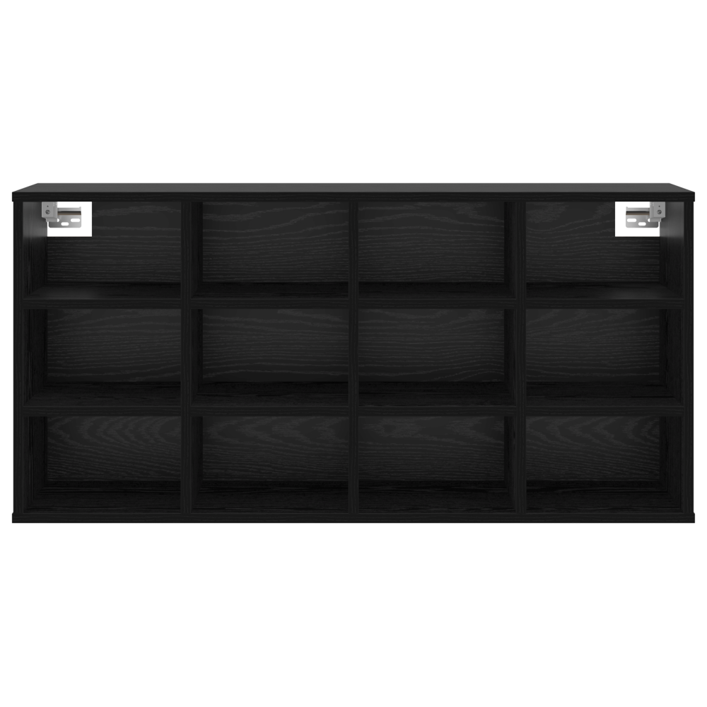Produktbild för Skoskåp med hylla Svart Ek 103 x 30 x 51 cm Konstruerat trä