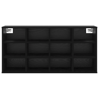 Produktbild för Skoskåp med hylla Svart Ek 103 x 30 x 51 cm Konstruerat trä