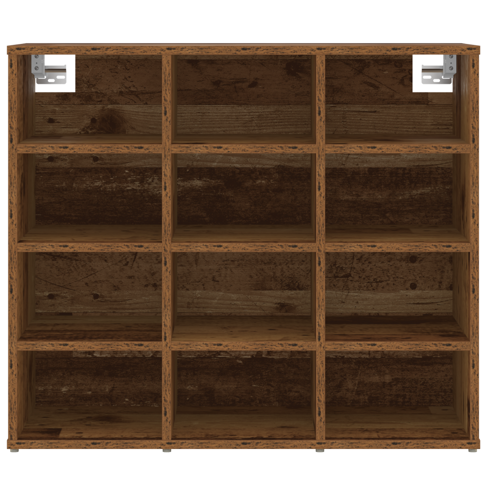 Produktbild för Skoskåp med hylla Gammalt trä 77,5 x 30 x 67 cm Konstruerat trä