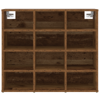 Produktbild för Skoskåp med hylla Gammalt trä 77,5 x 30 x 67 cm Konstruerat trä
