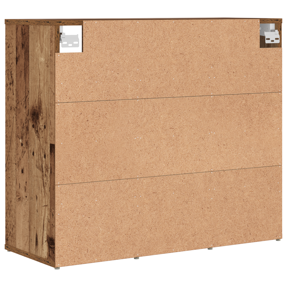 Produktbild för Skoskåp med hylla Gammalt trä 77,5 x 30 x 67 cm Konstruerat trä