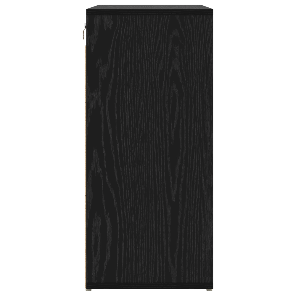Produktbild för Skoskåp med hylla Svart Ek 77,5 x 30 x 67 cm Konstruerat trä