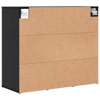 Produktbild för Skoskåp med hylla Svart Ek 77,5 x 30 x 67 cm Konstruerat trä