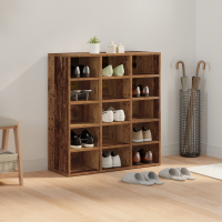 Produktbild för Skoskåp Gammalt trä 77,5 x 30 x 83,5 cm Konstruerat trä
