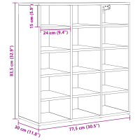 Produktbild för Skoskåp Gammalt trä 77,5 x 30 x 83,5 cm Konstruerat trä