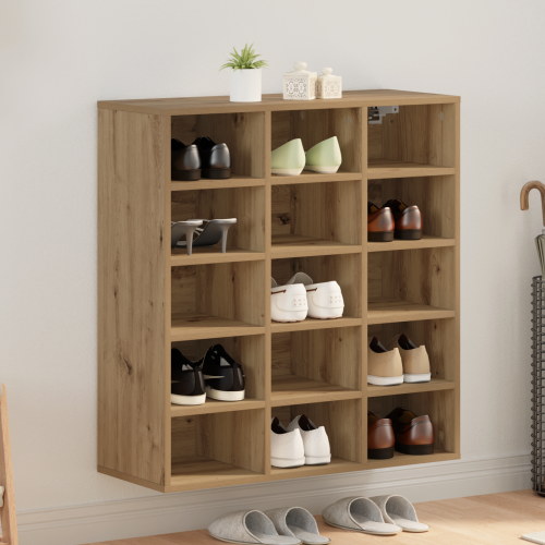 vidaXL Skoskåp Artisan Ek 77,5 x 30 x 83,5 cm Konstruerat trä
