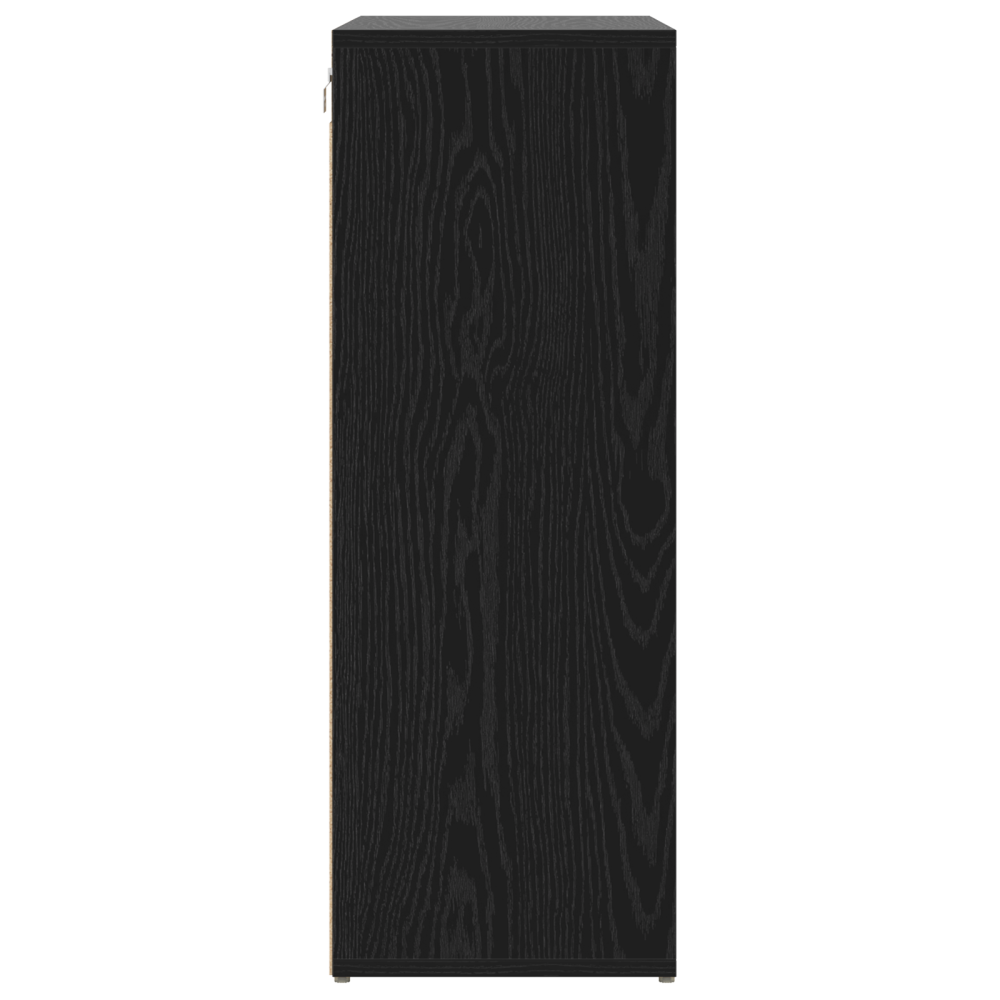 Produktbild för Skoskåp med hylla Svart Ek 77,5 x 30 x 83,5 cm Konstruerat trä