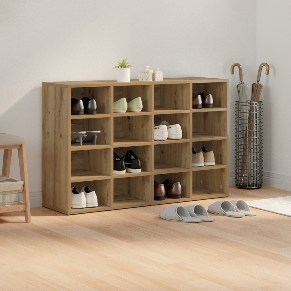 Produktbild för Skoskåp med hylla Artisan Ek 103 x 30 x 67 cm Konstruerat trä
