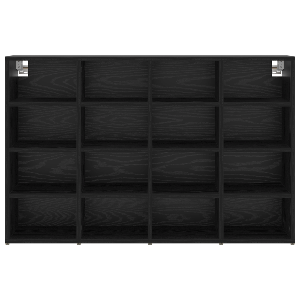 Produktbild för Skoskåp med hylla Svart Ek 103 x 30 x 67 cm Konstruerat trä