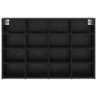 Produktbild för Skoskåp med hylla Svart Ek 103 x 30 x 67 cm Konstruerat trä