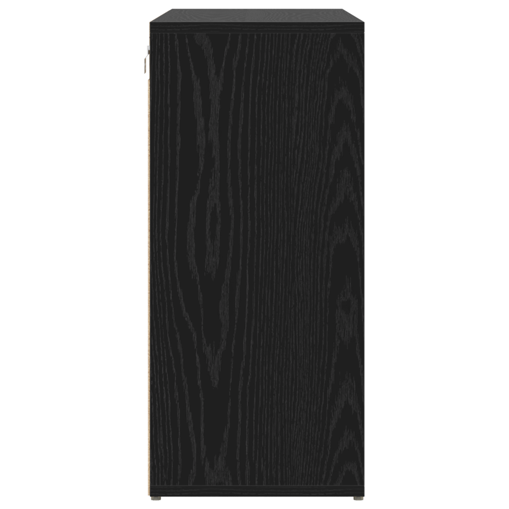 Produktbild för Skoskåp med hylla Svart Ek 103 x 30 x 67 cm Konstruerat trä