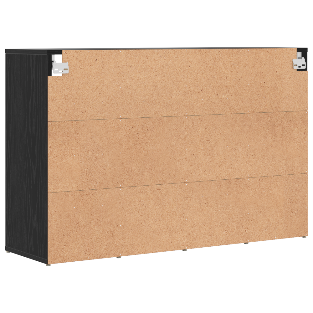 Produktbild för Skoskåp med hylla Svart Ek 103 x 30 x 67 cm Konstruerat trä