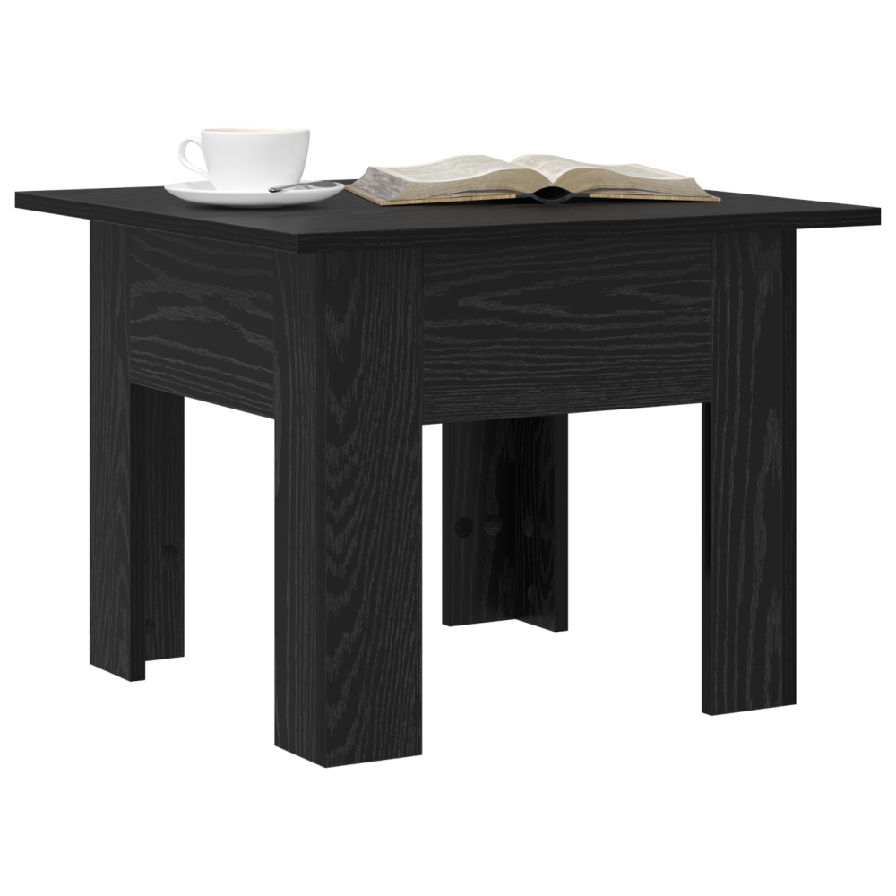 Produktbild för Kaffeebord Svart Ek 55 x 55 x 42 cm Konstruerat trä