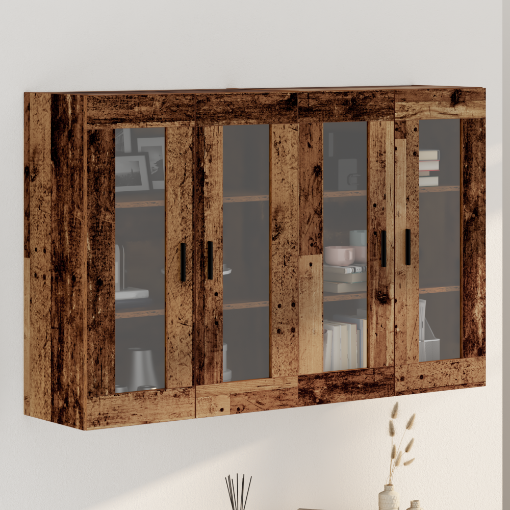 Produktbild för Väggmonterade Skåp 2 pcs Gammalt trä 69,5 x 34 x 90 cm