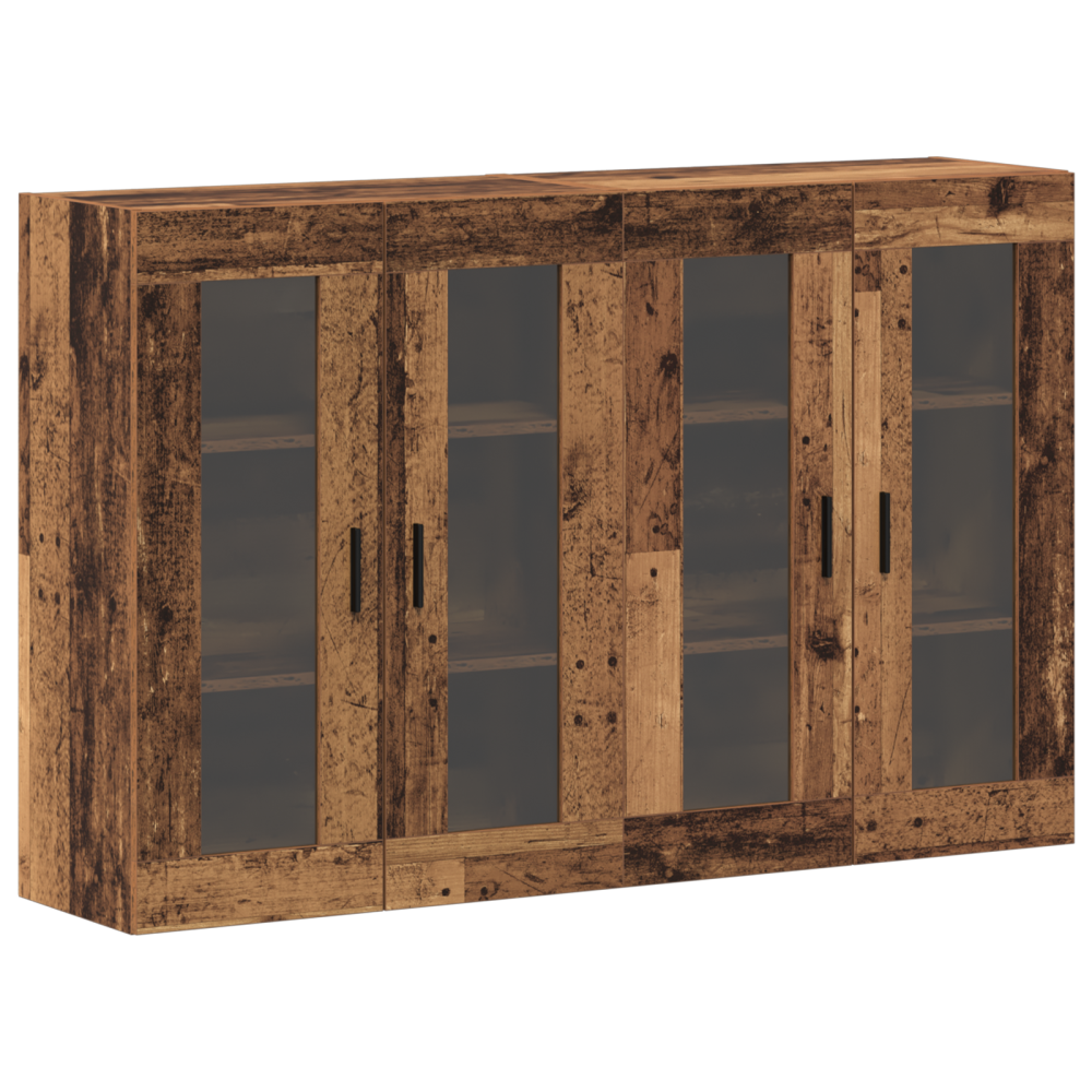 Produktbild för Väggmonterade Skåp 2 pcs Gammalt trä 69,5 x 34 x 90 cm