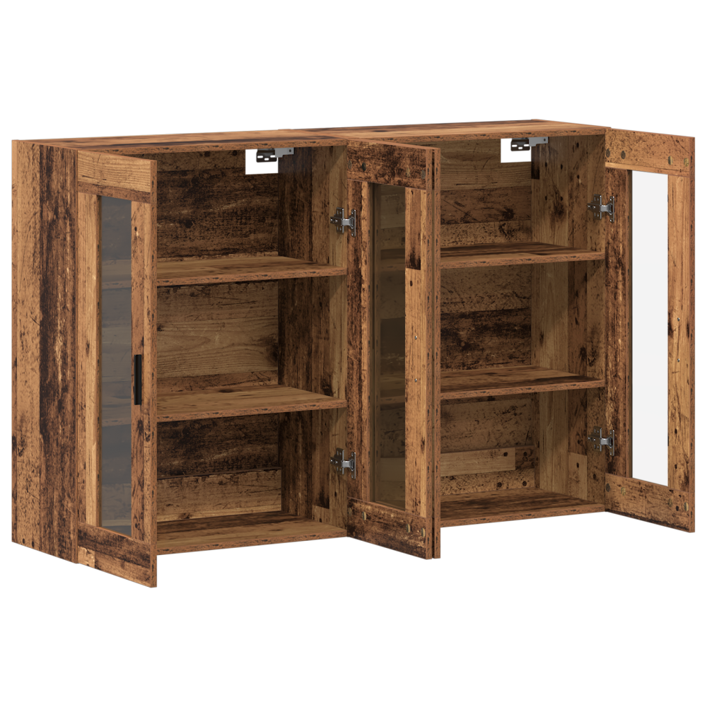 Produktbild för Väggmonterade Skåp 2 pcs Gammalt trä 69,5 x 34 x 90 cm