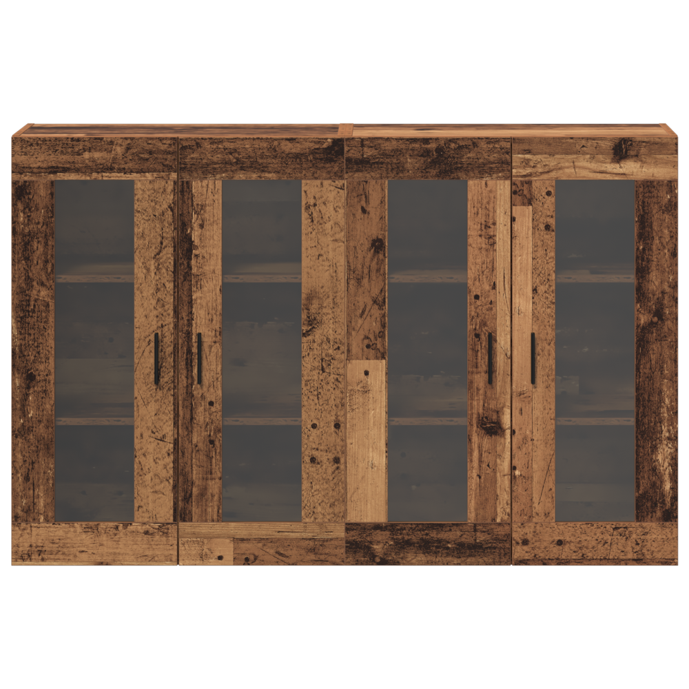 Produktbild för Väggmonterade Skåp 2 pcs Gammalt trä 69,5 x 34 x 90 cm