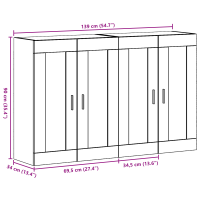 Produktbild för Väggmonterade Skåp 2 pcs Gammalt trä 69,5 x 34 x 90 cm
