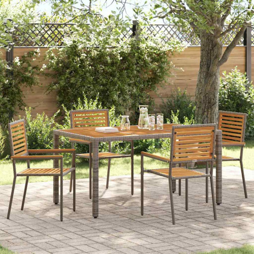 vidaXL Trädgårds stapelbara stolar 4 pcs Brun och Grå 54 x 56 x 90 cm