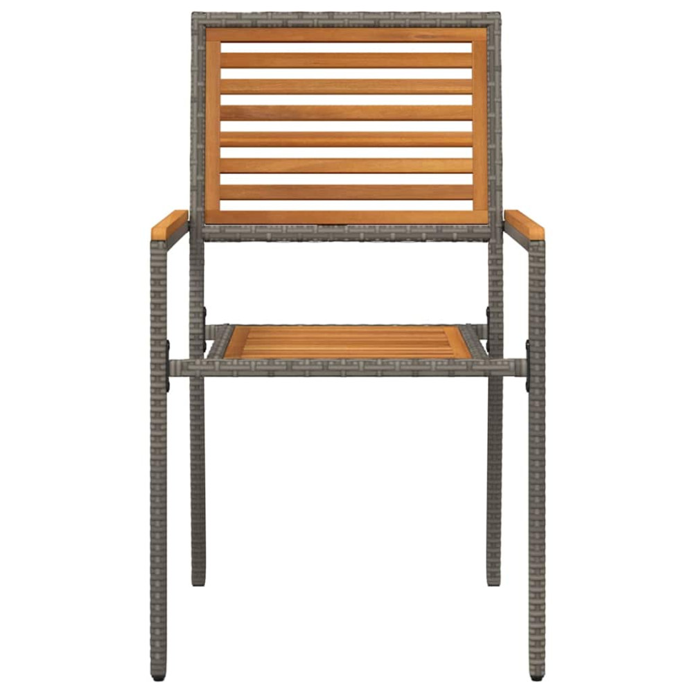 Produktbild för Trädgårds stapelbara stolar 4 pcs Brun och Grå 54 x 56 x 90 cm