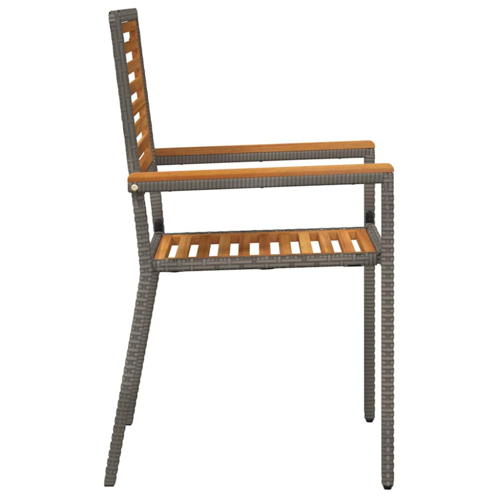 Produktbild för Trädgårds stapelbara stolar 4 pcs Brun och Grå 54 x 56 x 90 cm