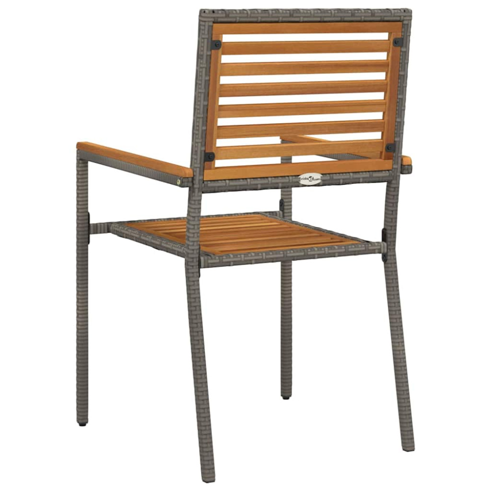 Produktbild för Trädgårds stapelbara stolar 4 pcs Brun och Grå 54 x 56 x 90 cm
