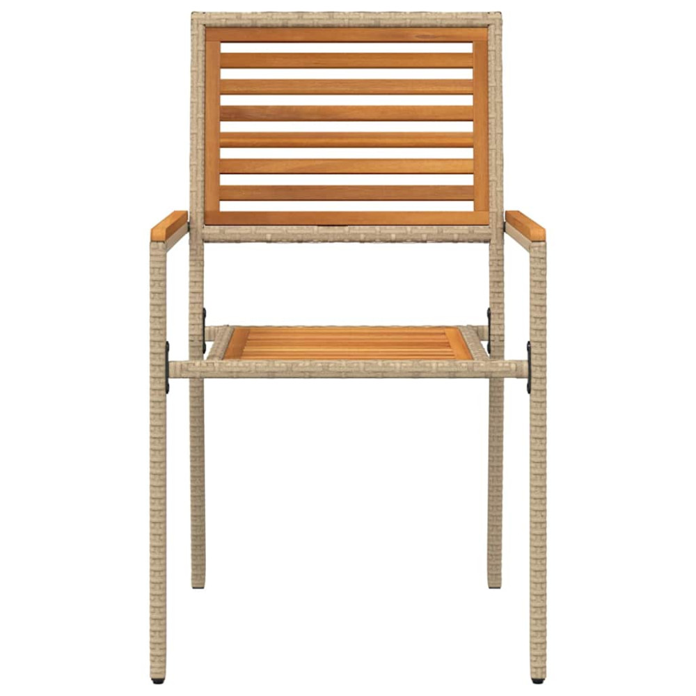 Produktbild för Trädgårds stapelbara stolar 4 pcs Brun och beige