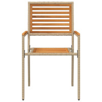 Produktbild för Trädgårds stapelbara stolar 4 pcs Brun och beige