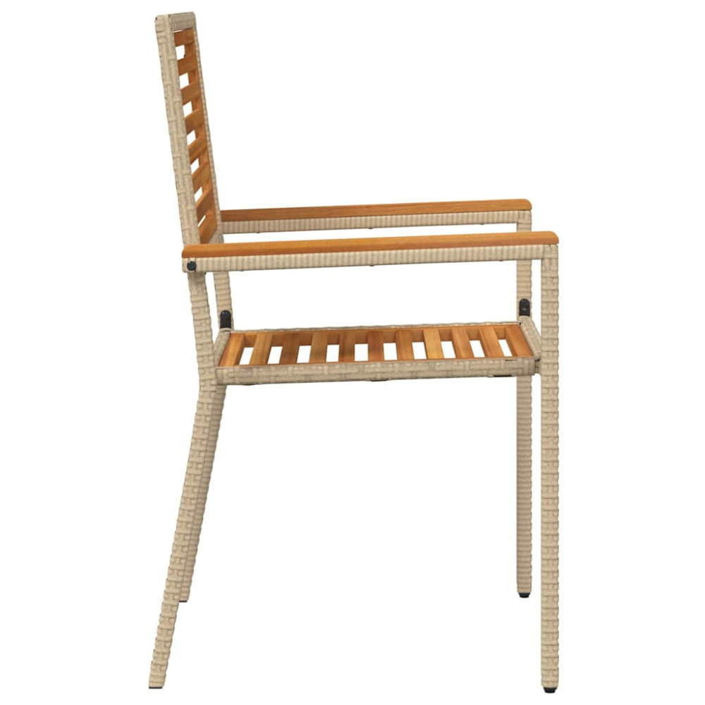Produktbild för Trädgårds stapelbara stolar 4 pcs Brun och beige