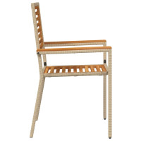 Produktbild för Trädgårds stapelbara stolar 4 pcs Brun och beige