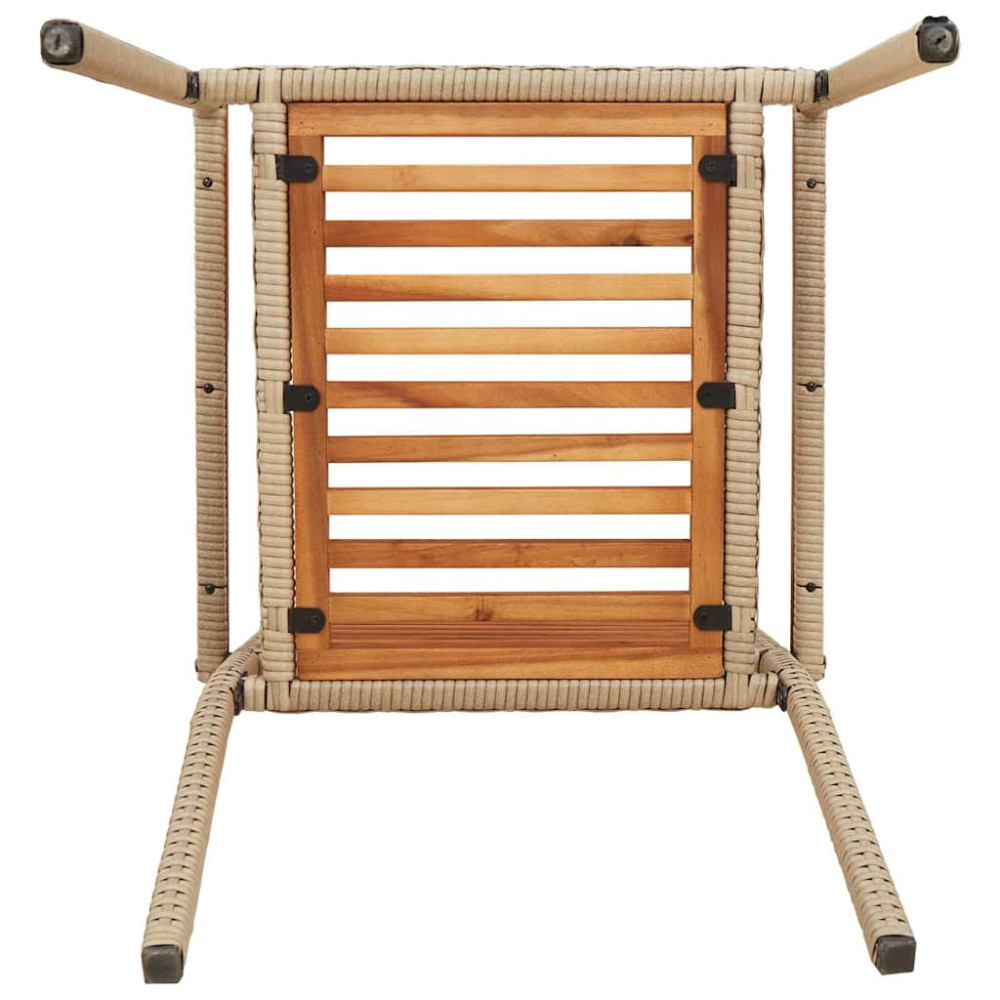Produktbild för Trädgårds stapelbara stolar 4 pcs Brun och beige