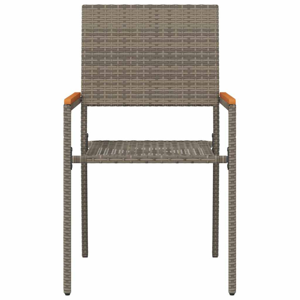 Produktbild för Trädgårds stapelbara stolar 4 pcs Grå och Brun 54 x 56 x 90 cm