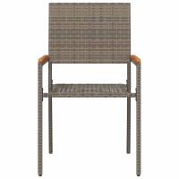 Produktbild för Trädgårds stapelbara stolar 4 pcs Grå och Brun 54 x 56 x 90 cm