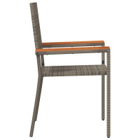 Produktbild för Trädgårds stapelbara stolar 4 pcs Grå och Brun 54 x 56 x 90 cm