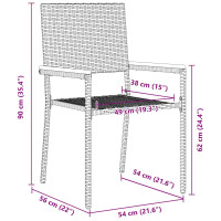 Produktbild för Trädgårds stapelbara stolar 4 pcs Grå och Brun 54 x 56 x 90 cm