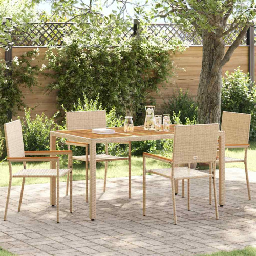 vidaXL Trädgårds stapelbara stolar 4 pcs Kräm och brun 54 x 56 x 90 cm