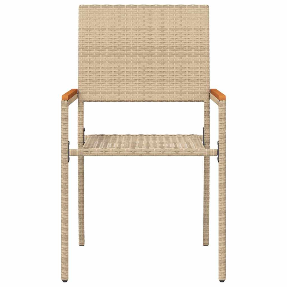 Produktbild för Trädgårds stapelbara stolar 4 pcs Kräm och brun 54 x 56 x 90 cm