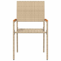 Produktbild för Trädgårds stapelbara stolar 4 pcs Kräm och brun 54 x 56 x 90 cm