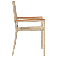 Produktbild för Trädgårds stapelbara stolar 4 pcs Kräm och brun 54 x 56 x 90 cm
