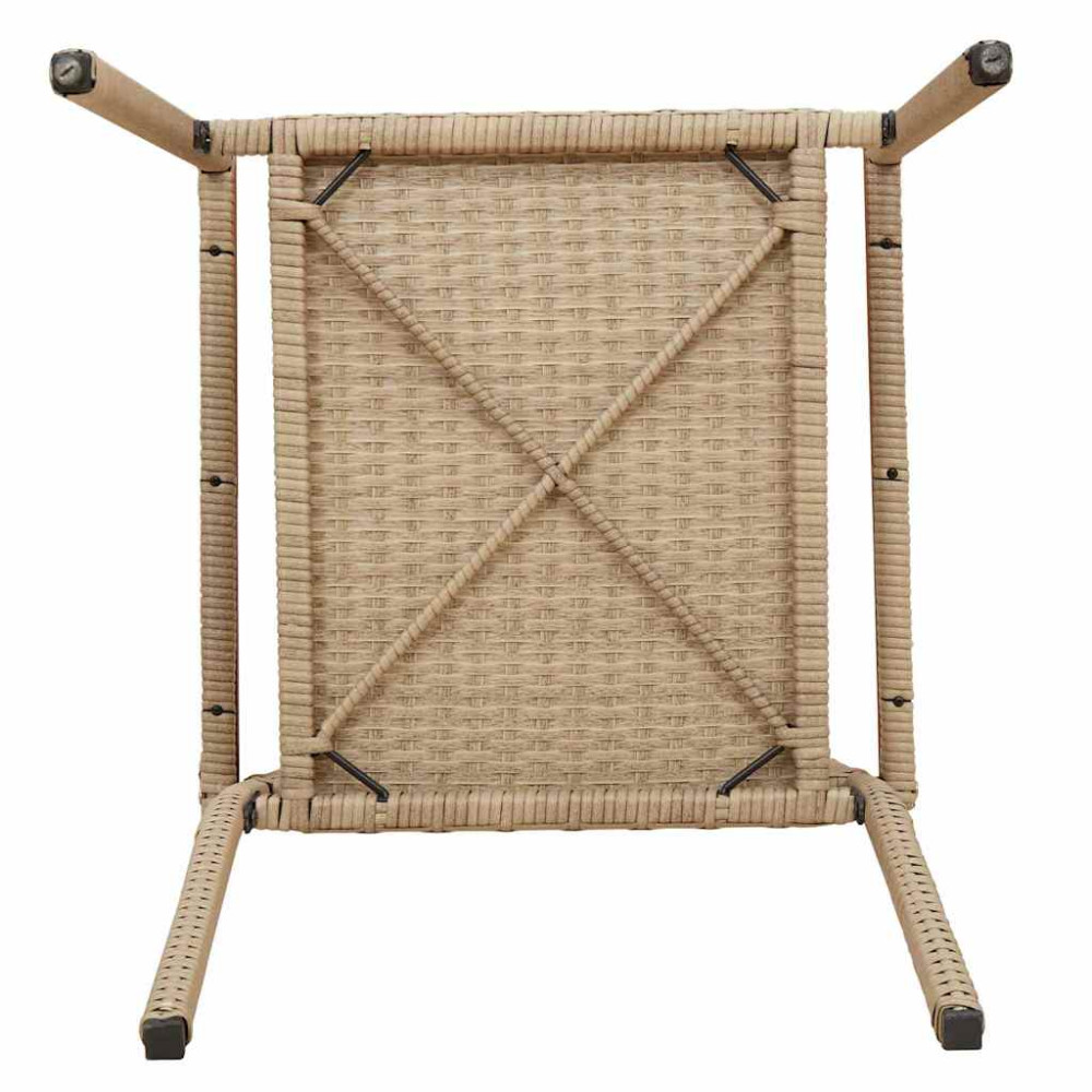 Produktbild för Trädgårds stapelbara stolar 4 pcs Kräm och brun 54 x 56 x 90 cm