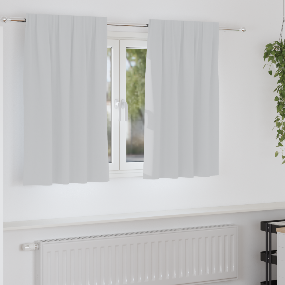 Produktbild för Mörkläggningsgardiner med Ringar 2 pcs Ljusgrå 140 x 140 cm