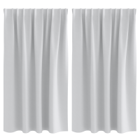 Produktbild för Mörkläggningsgardiner med Ringar 2 pcs Ljusgrå 140 x 140 cm