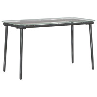 Produktbild för Trädgårdsbord Svart 80 x 40 x 45 cm konstrotting