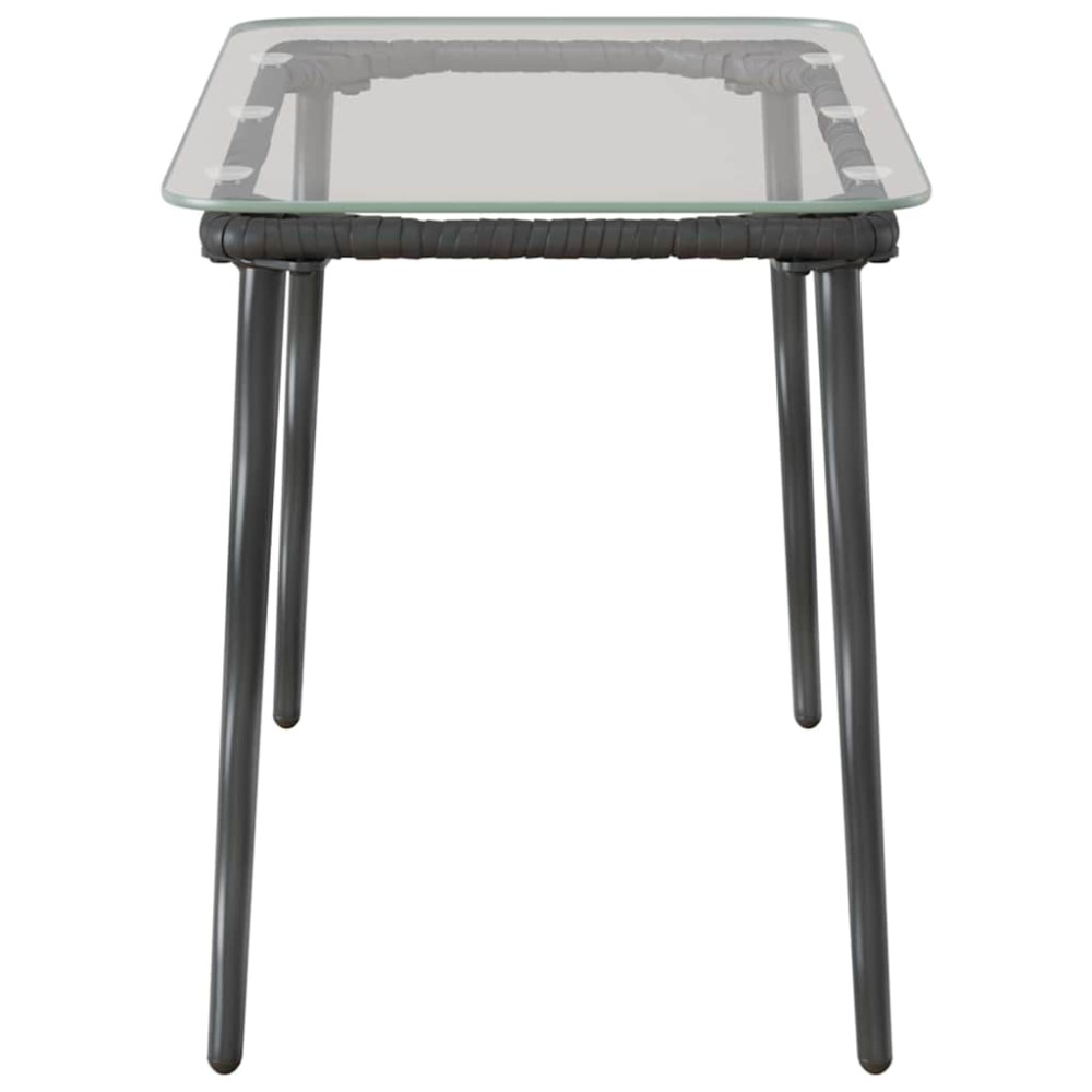 Produktbild för Trädgårdsbord Svart 80 x 40 x 45 cm konstrotting